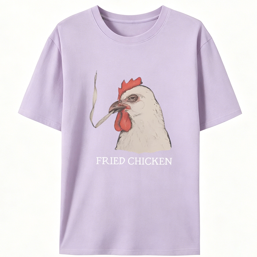 Fried Chicken Last Cigarette Retro Designed for Women - Slim Fit Cotton Tee