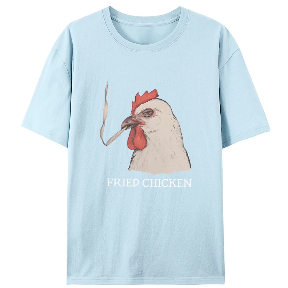 Fried Chicken Last Cigarette Retro Designed for Women - Slim Fit Cotton Tee