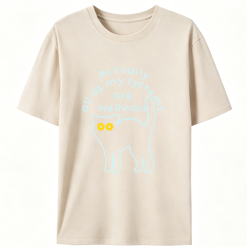 All of My Systems Are Nervous Retro Designed for Women - Slim Fit Cotton Tee