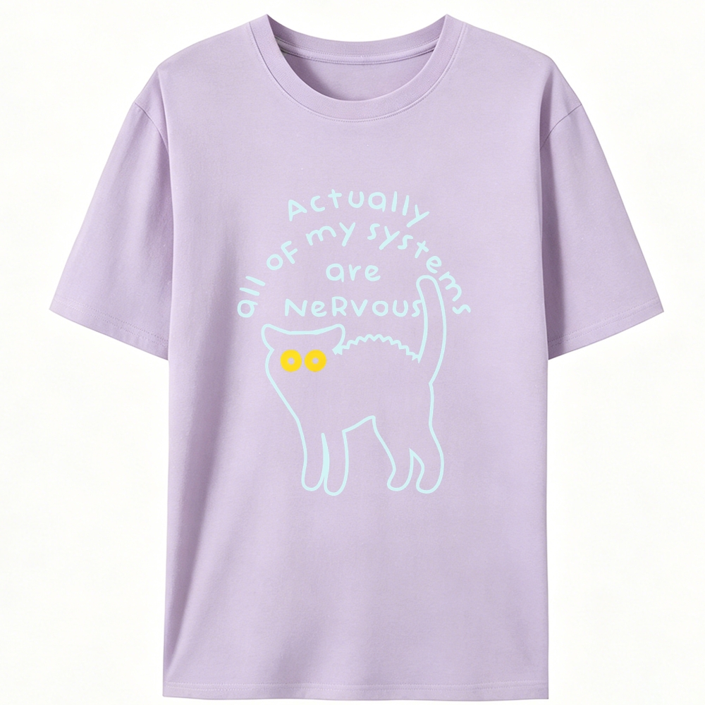 All of My Systems Are Nervous Retro Designed for Women - Slim Fit Cotton Tee