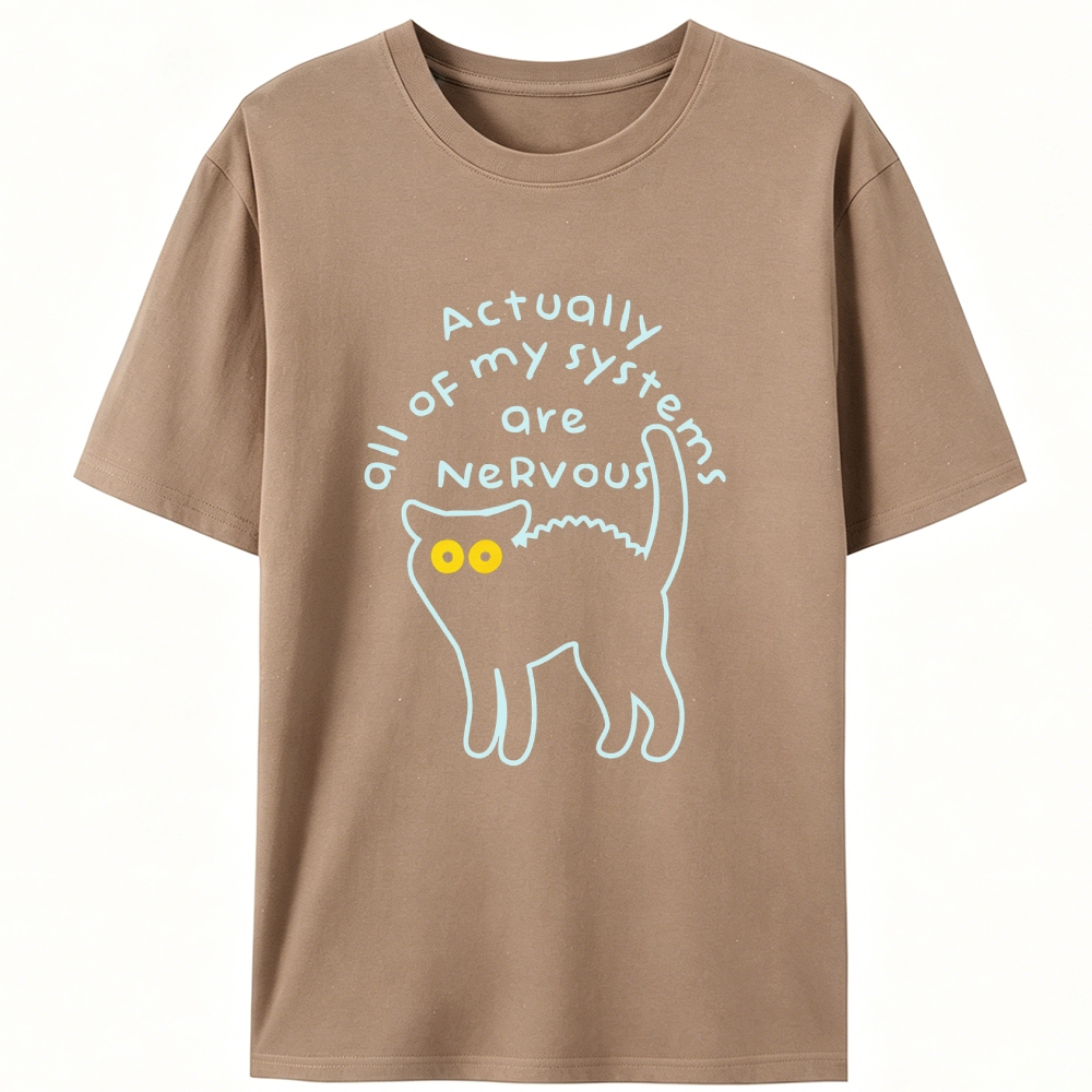 All of My Systems Are Nervous Retro Designed for Women - Slim Fit Cotton Tee