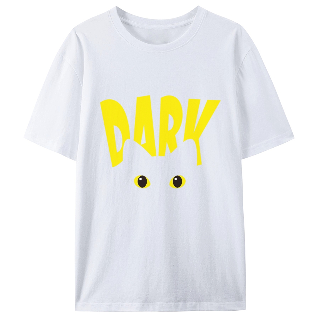 "Dark" Black Cat Stare Retro Designed for Women - Slim Fit Cotton Tee