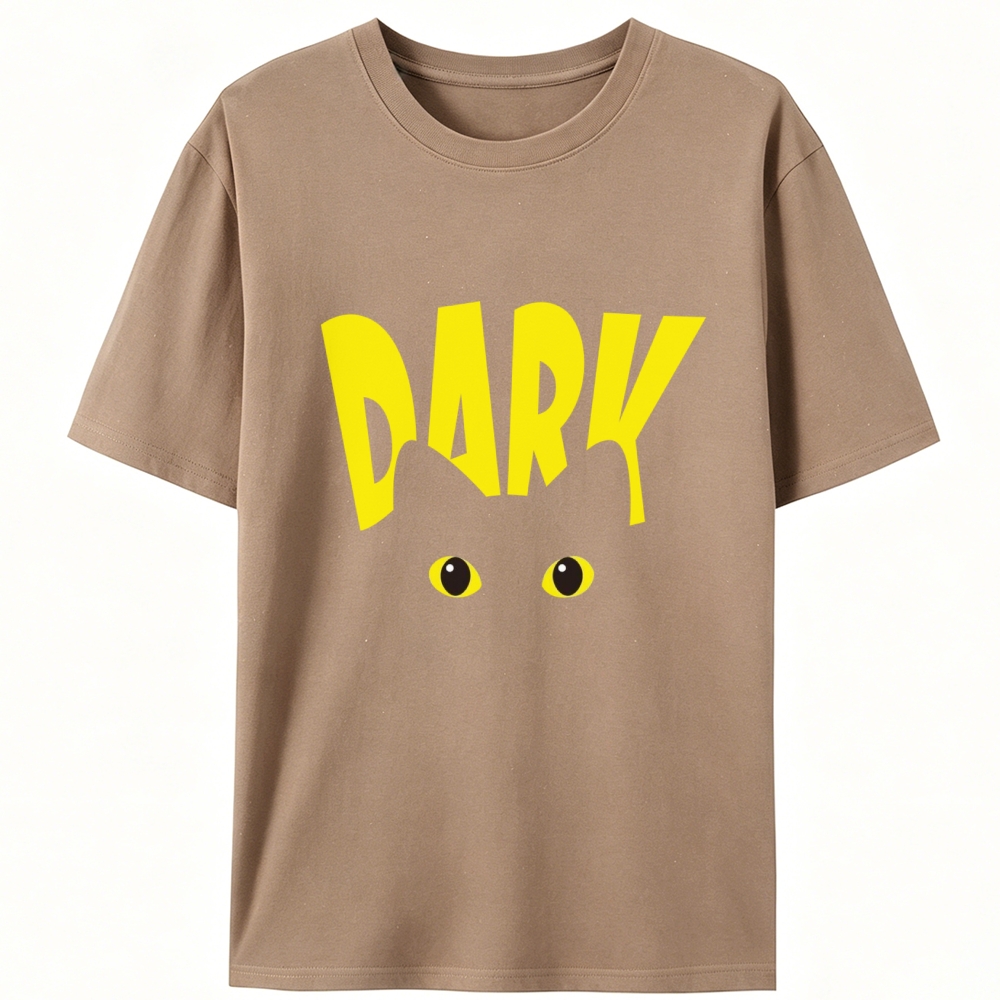 "Dark" Black Cat Stare Retro Designed for Women - Slim Fit Cotton Tee