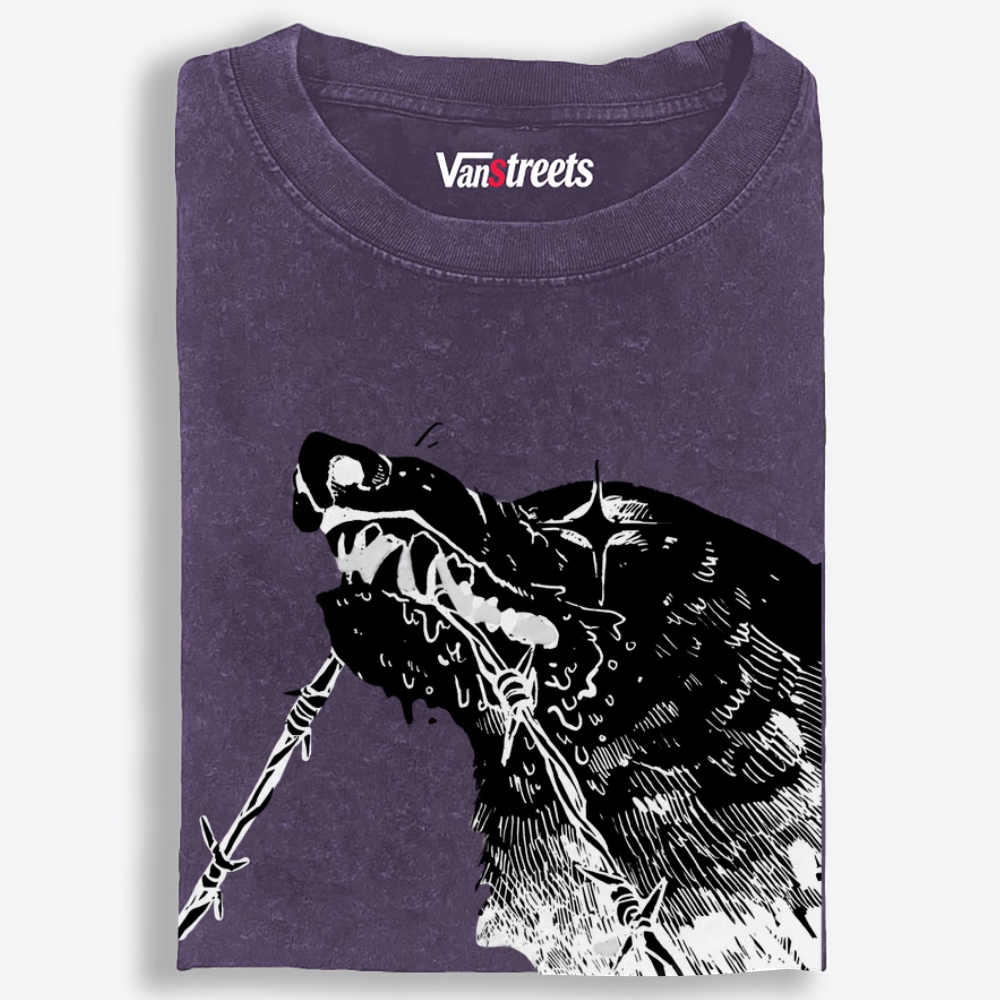 Barbed Beast Retro Washed T-Shirt | 100% Cotton | Streetwear Essential