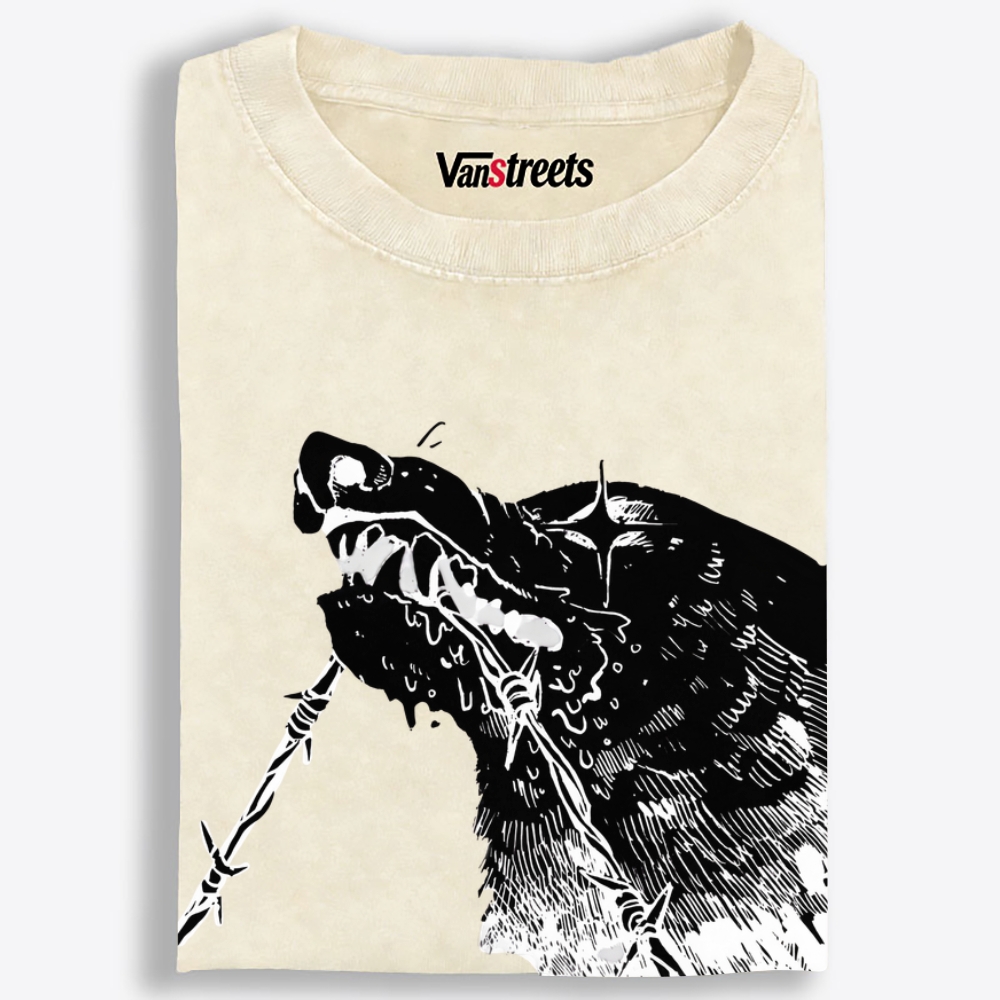 Barbed Beast Retro Washed T-Shirt | 100% Cotton | Streetwear Essential