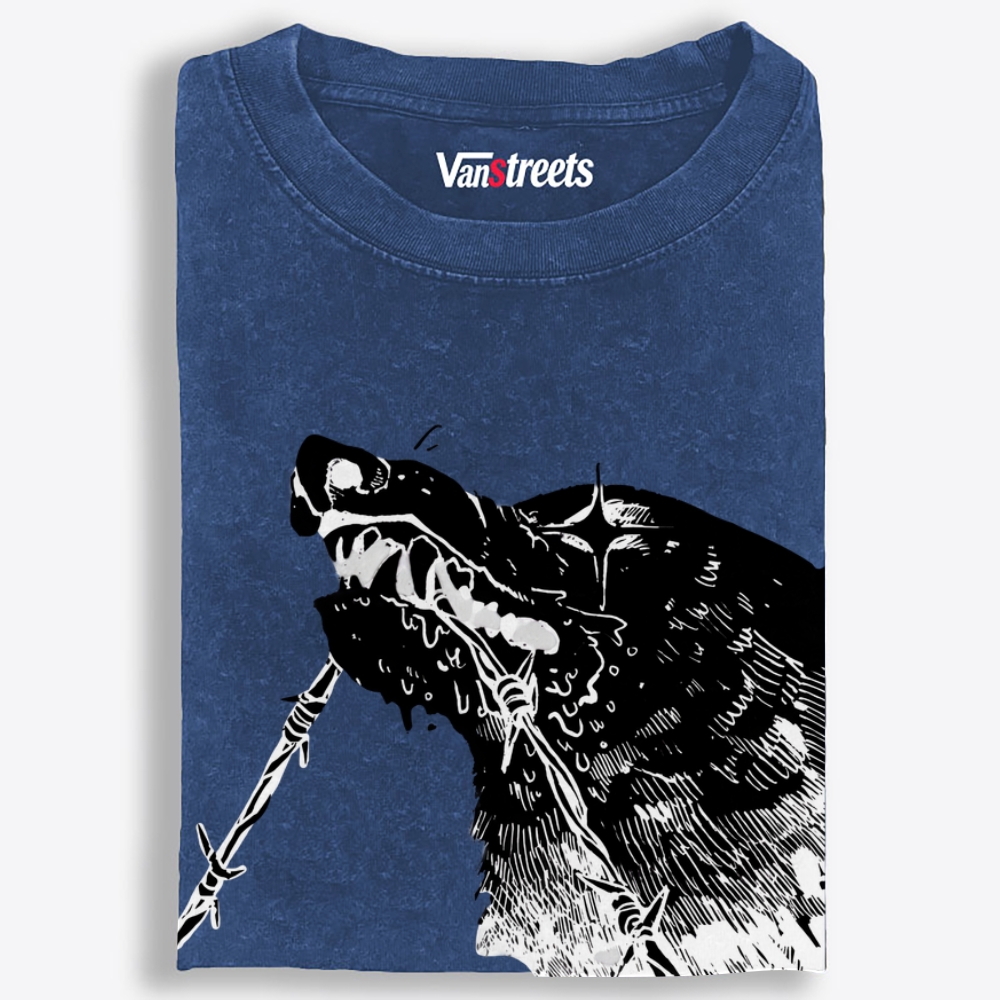 Barbed Beast Retro Washed T-Shirt | 100% Cotton | Streetwear Essential