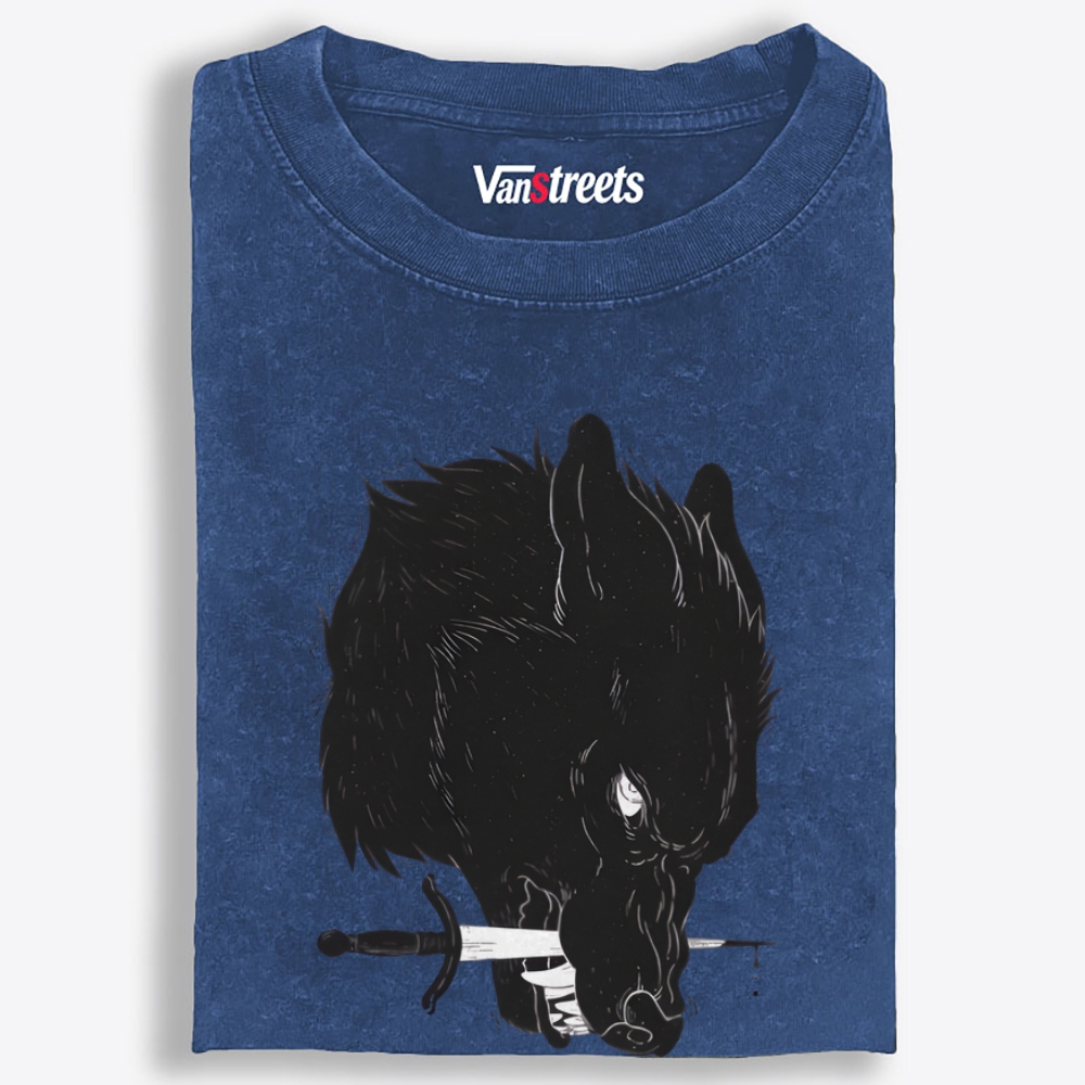 Sword Wolf Retro Washed T-Shirt | 100% Cotton | Streetwear Essential