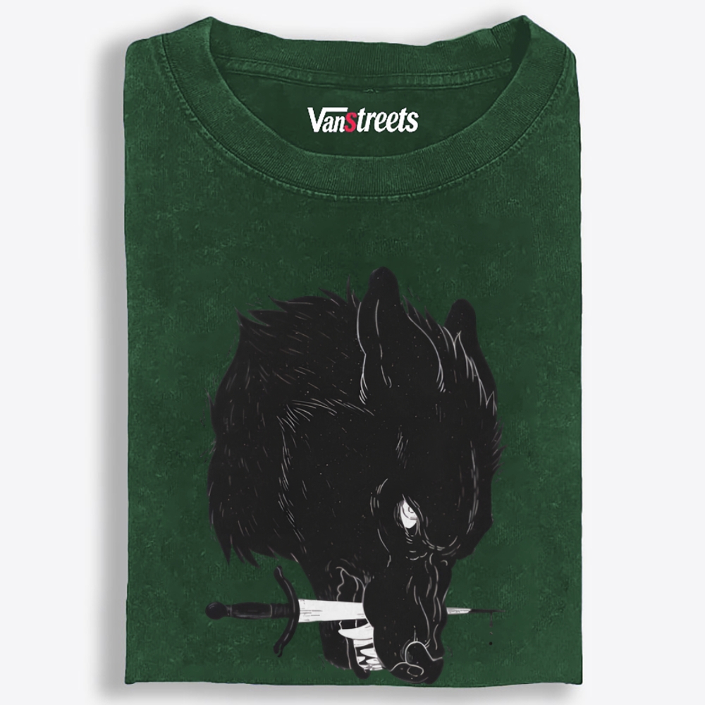Sword Wolf Retro Washed T-Shirt | 100% Cotton | Streetwear Essential