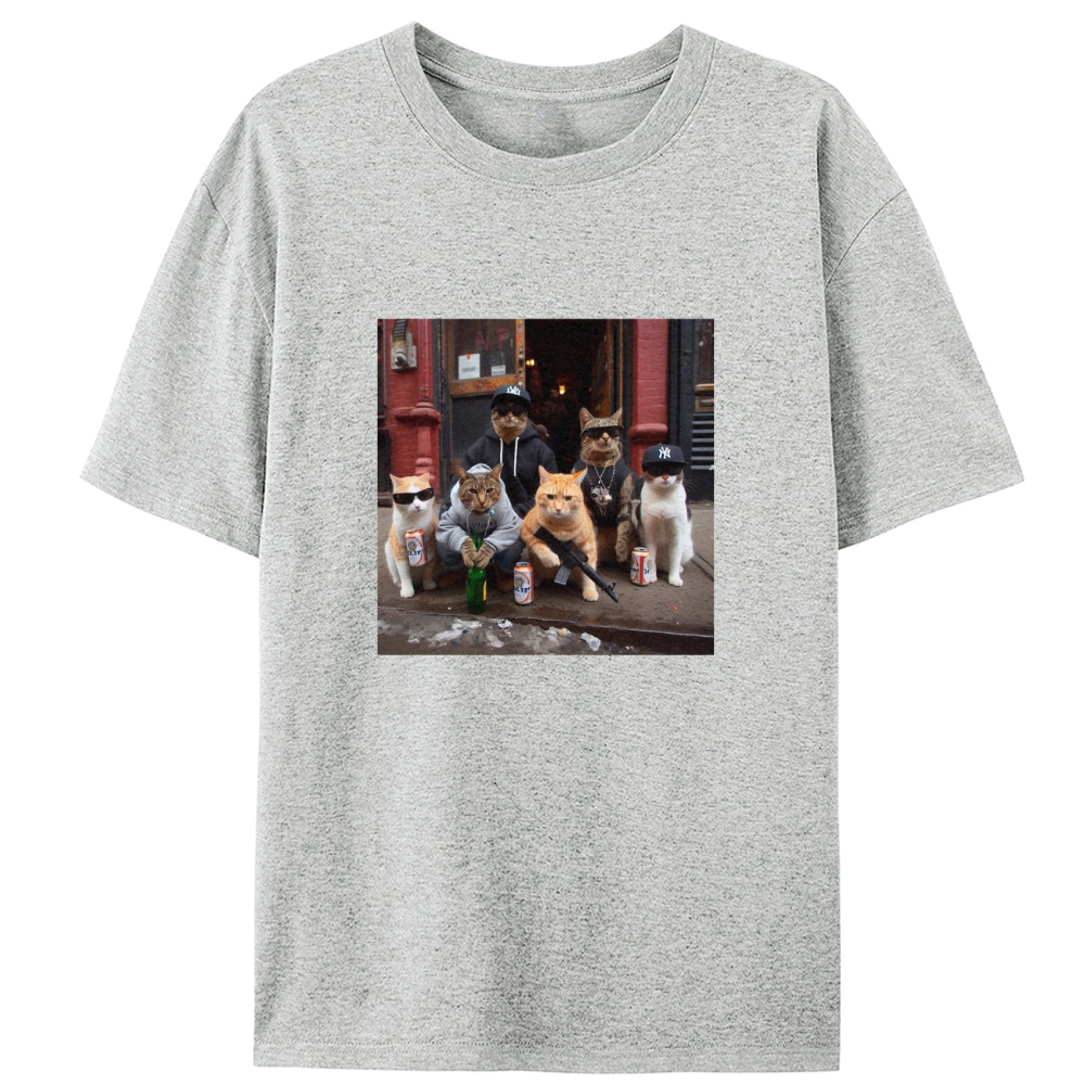 Street Gang Cats Hardcore Retro Designed for Women - Slim Fit Cotton Tee