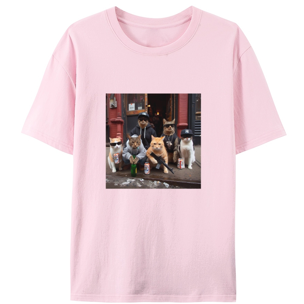 Street Gang Cats Hardcore Retro Designed for Women - Slim Fit Cotton Tee