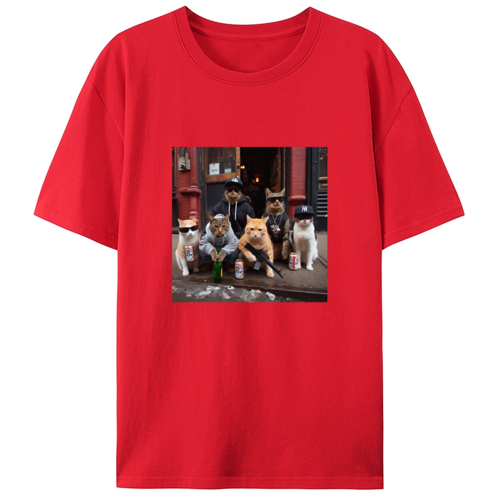 Street Gang Cats Hardcore Retro Designed for Women - Slim Fit Cotton Tee