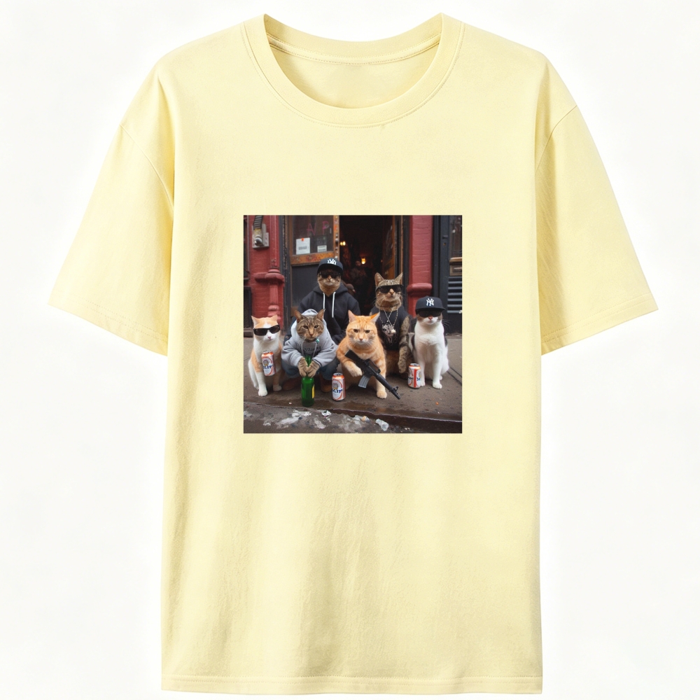 Street Gang Cats Hardcore Retro Designed for Women - Slim Fit Cotton Tee