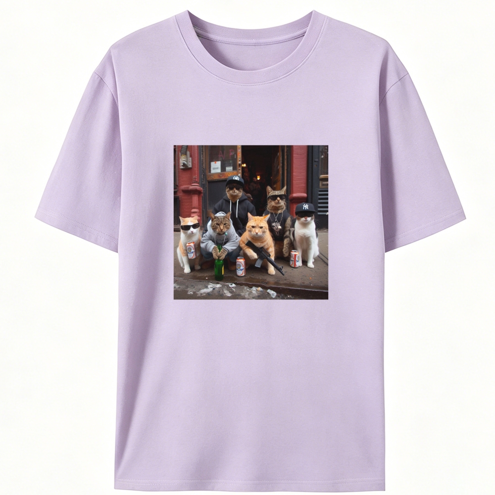 Street Gang Cats Hardcore Retro Designed for Women - Slim Fit Cotton Tee