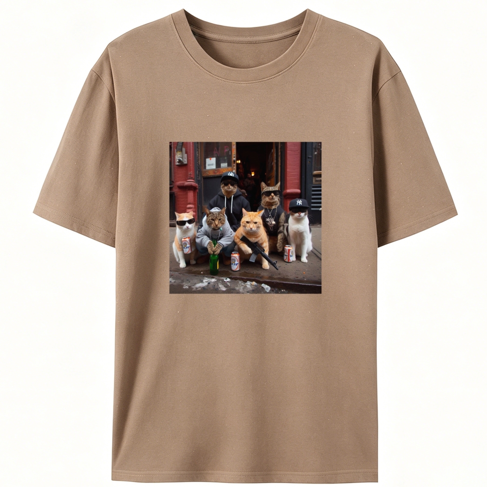 Street Gang Cats Hardcore Retro Designed for Women - Slim Fit Cotton Tee