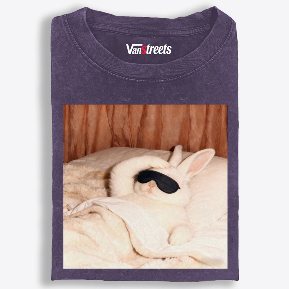 Sleepy Morning Bunny Oversized Washed T-Shirt | 100% Cotton | Streetwear Essential