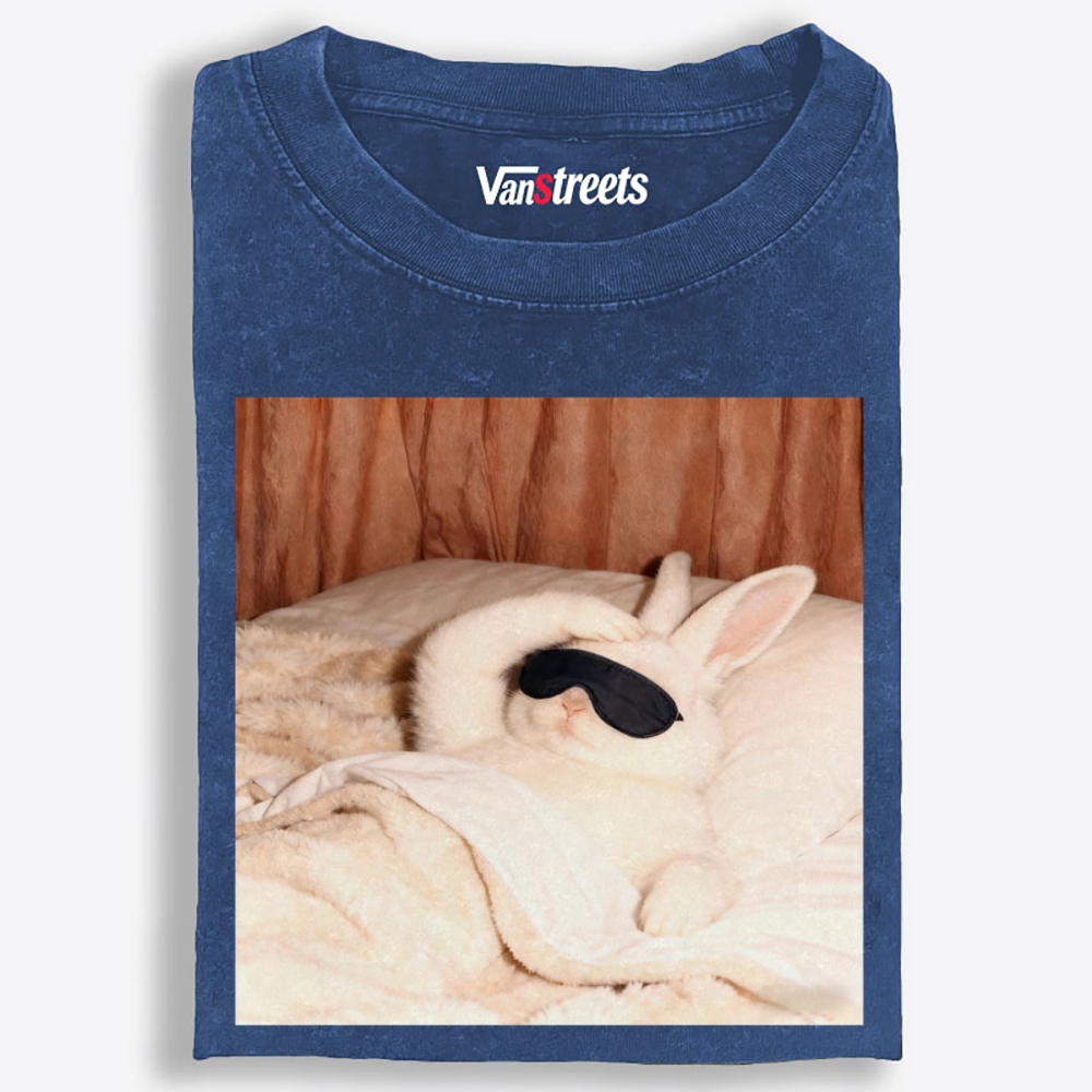 Sleepy Morning Bunny Oversized Washed T-Shirt | 100% Cotton | Streetwear Essential