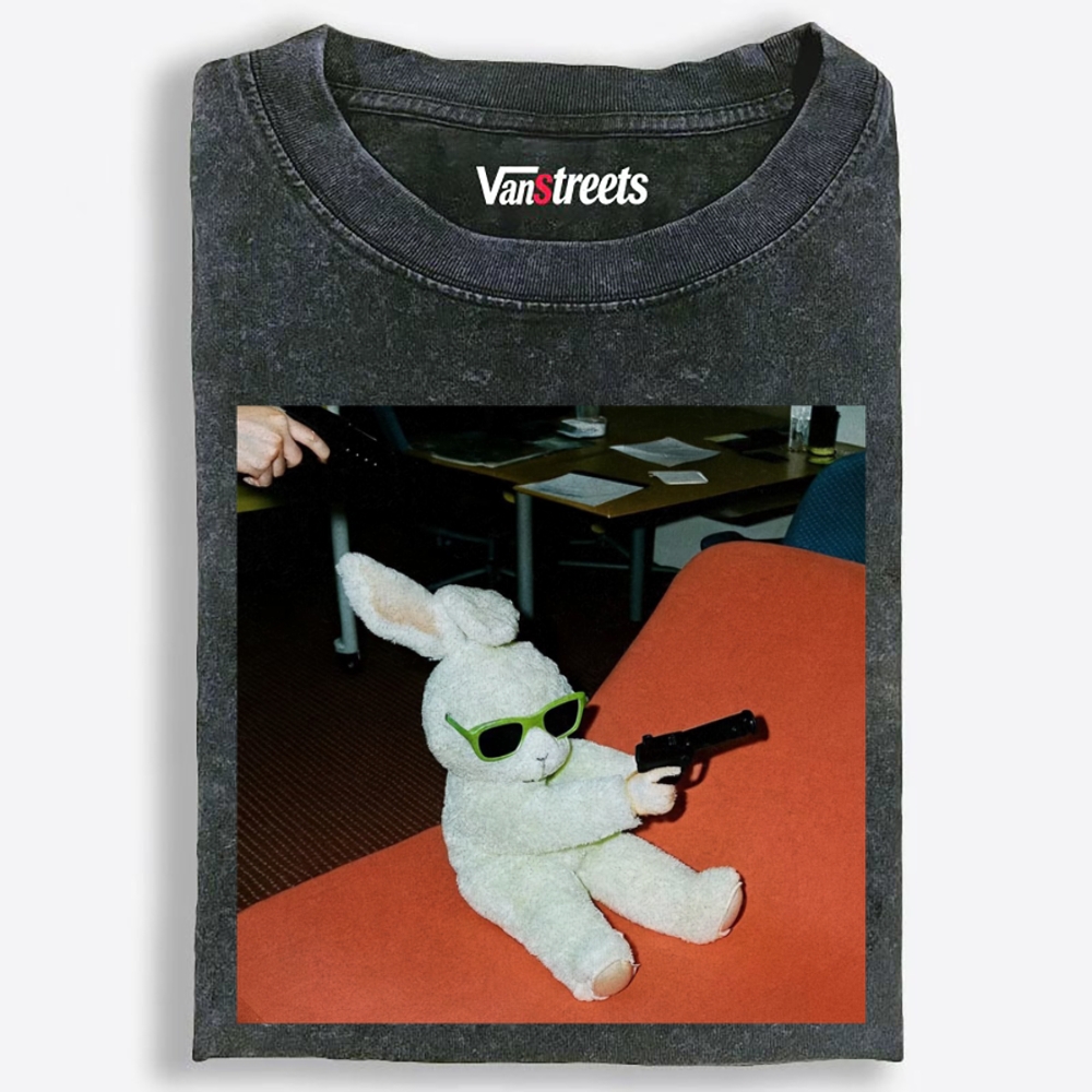 Sunglasses Gun Bunny Retro Washed T-Shirt | 100% Cotton | Streetwear Essential