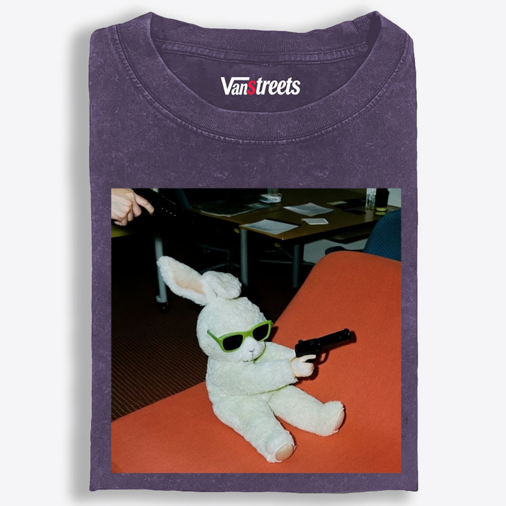 Sunglasses Gun Bunny Retro Washed T-Shirt | 100% Cotton | Streetwear Essential