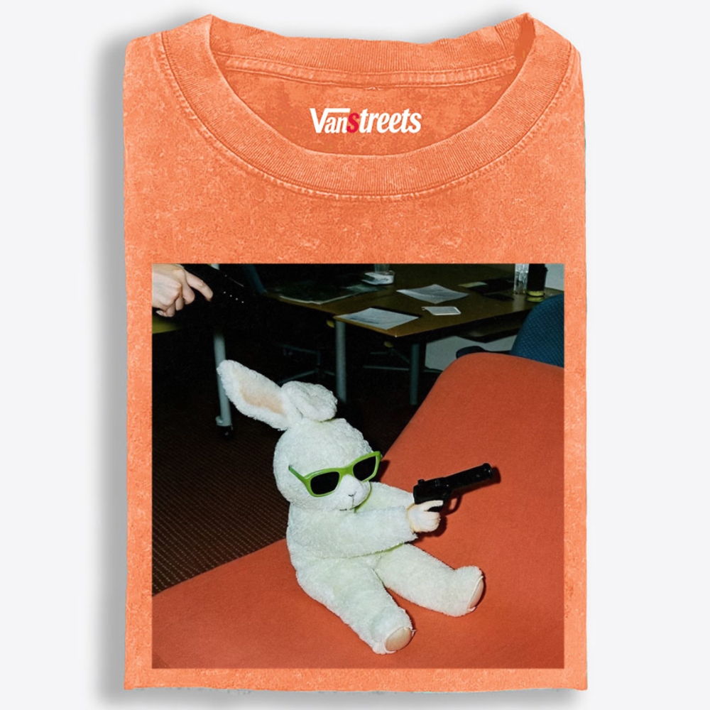 Sunglasses Gun Bunny Retro Washed T-Shirt | 100% Cotton | Streetwear Essential