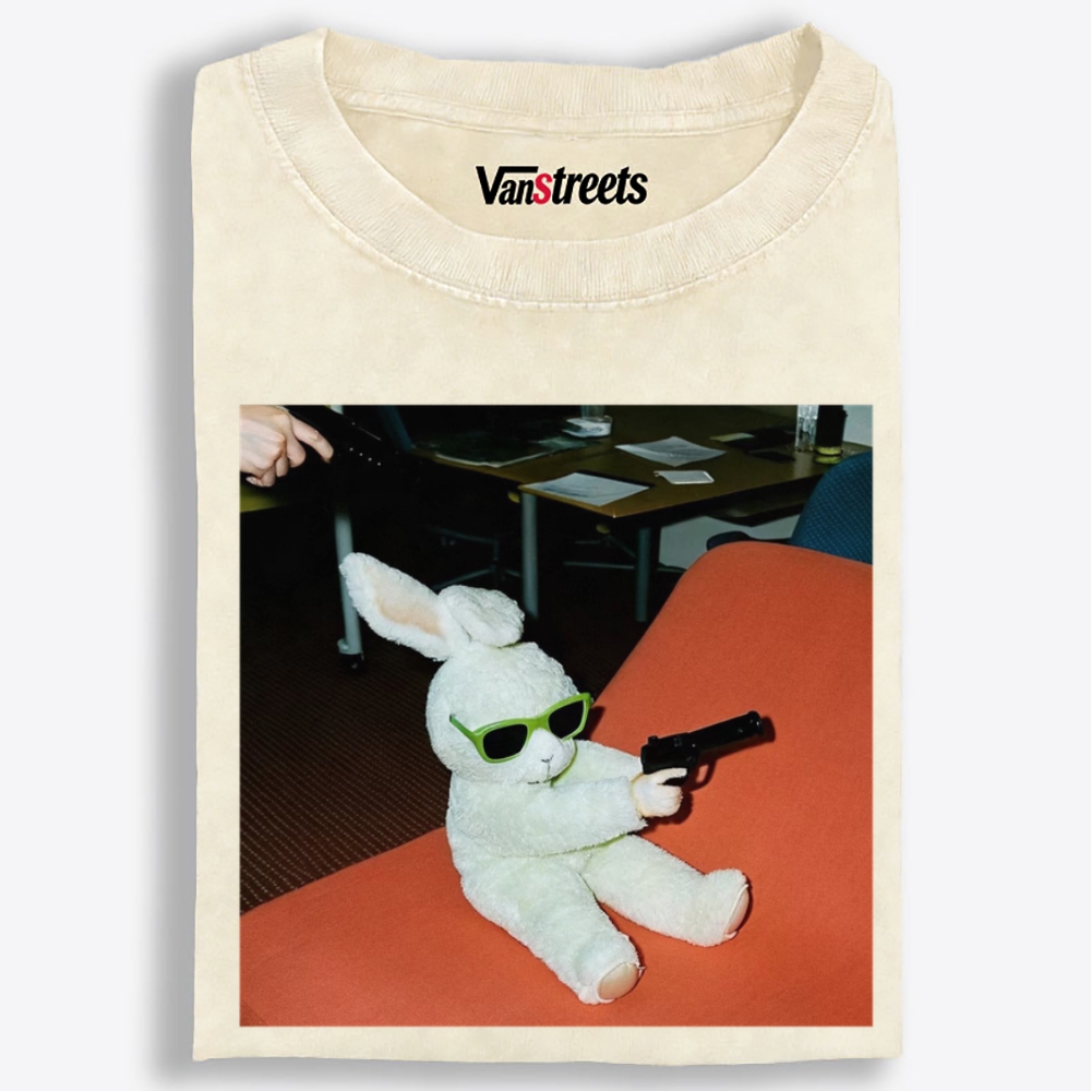 Sunglasses Gun Bunny Retro Washed T-Shirt | 100% Cotton | Streetwear Essential