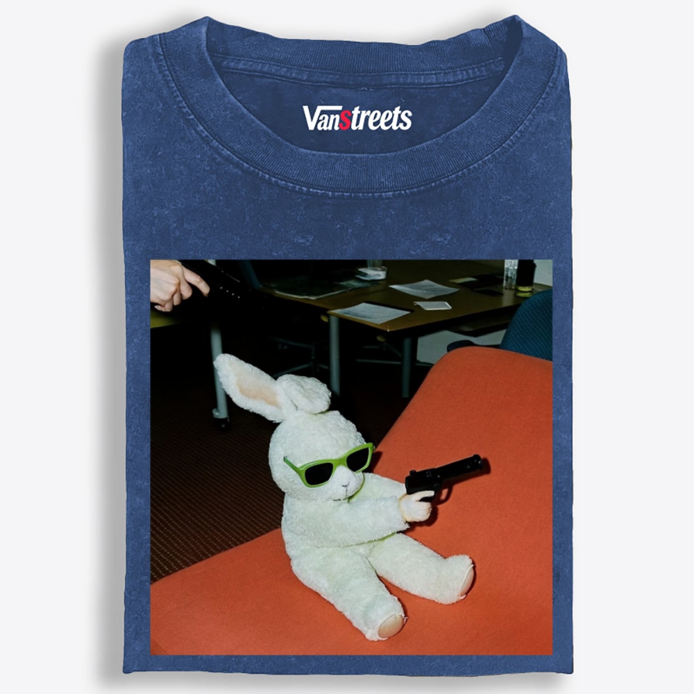 Sunglasses Gun Bunny Retro Washed T-Shirt | 100% Cotton | Streetwear Essential