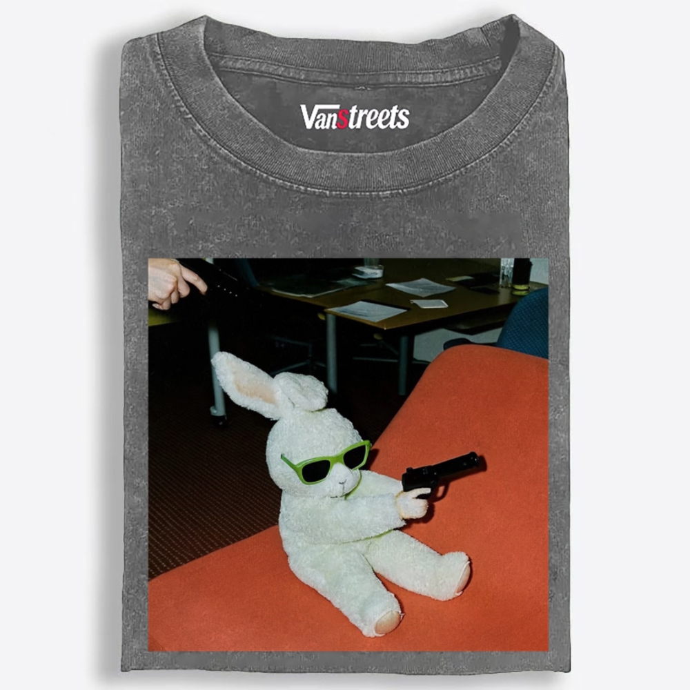 Sunglasses Gun Bunny Retro Washed T-Shirt | 100% Cotton | Streetwear Essential