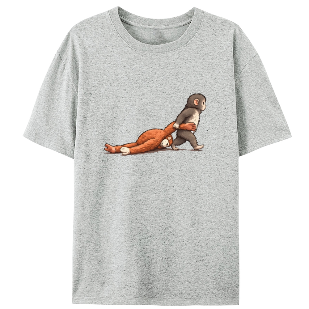 Punch-kun Monkey Meme Graphic Retro Designed for Women - Slim Fit Cotton Tee