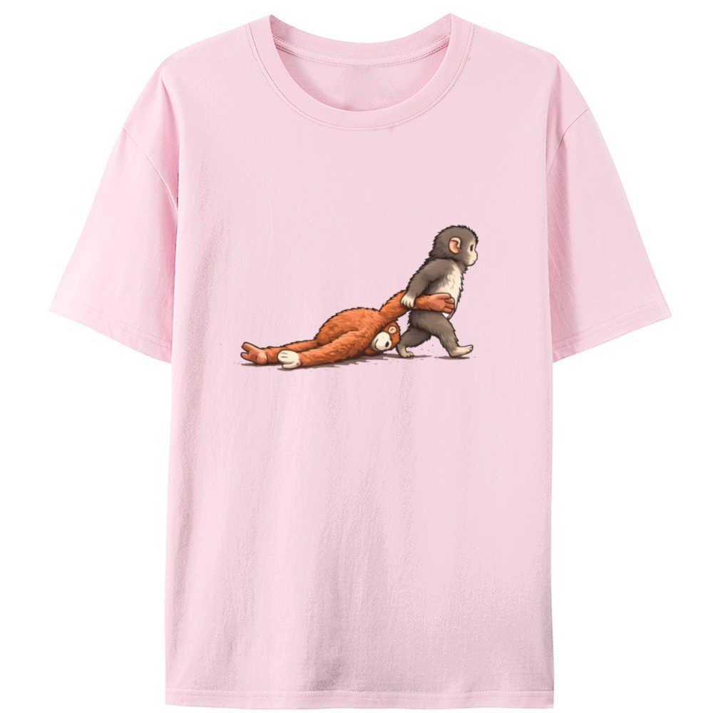 Punch-kun Monkey Meme Graphic Retro Designed for Women - Slim Fit Cotton Tee