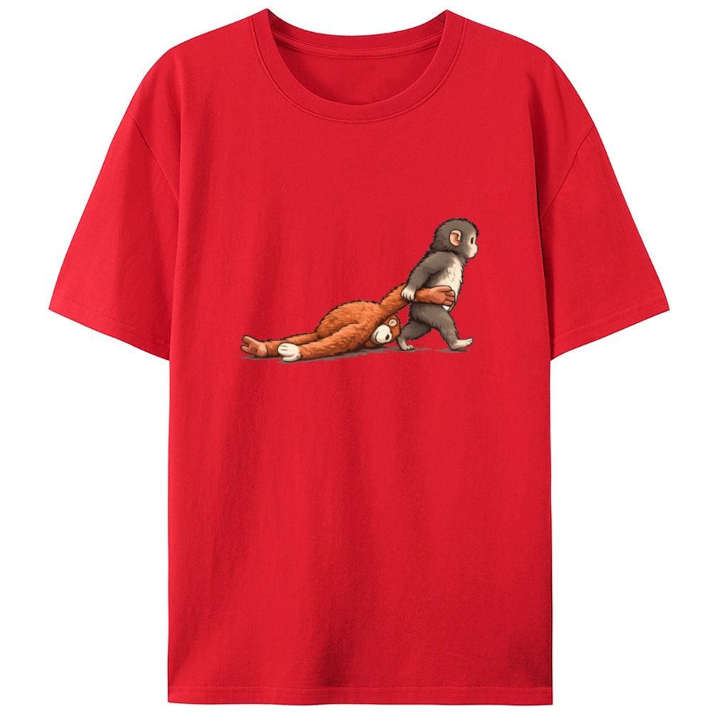Punch-kun Monkey Meme Graphic Retro Designed for Women - Slim Fit Cotton Tee