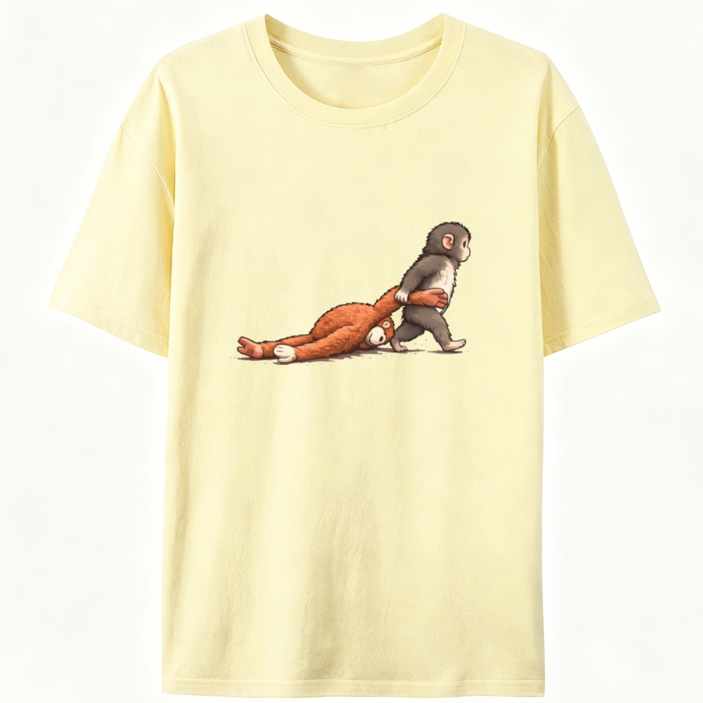 Punch-kun Monkey Meme Graphic Retro Designed for Women - Slim Fit Cotton Tee