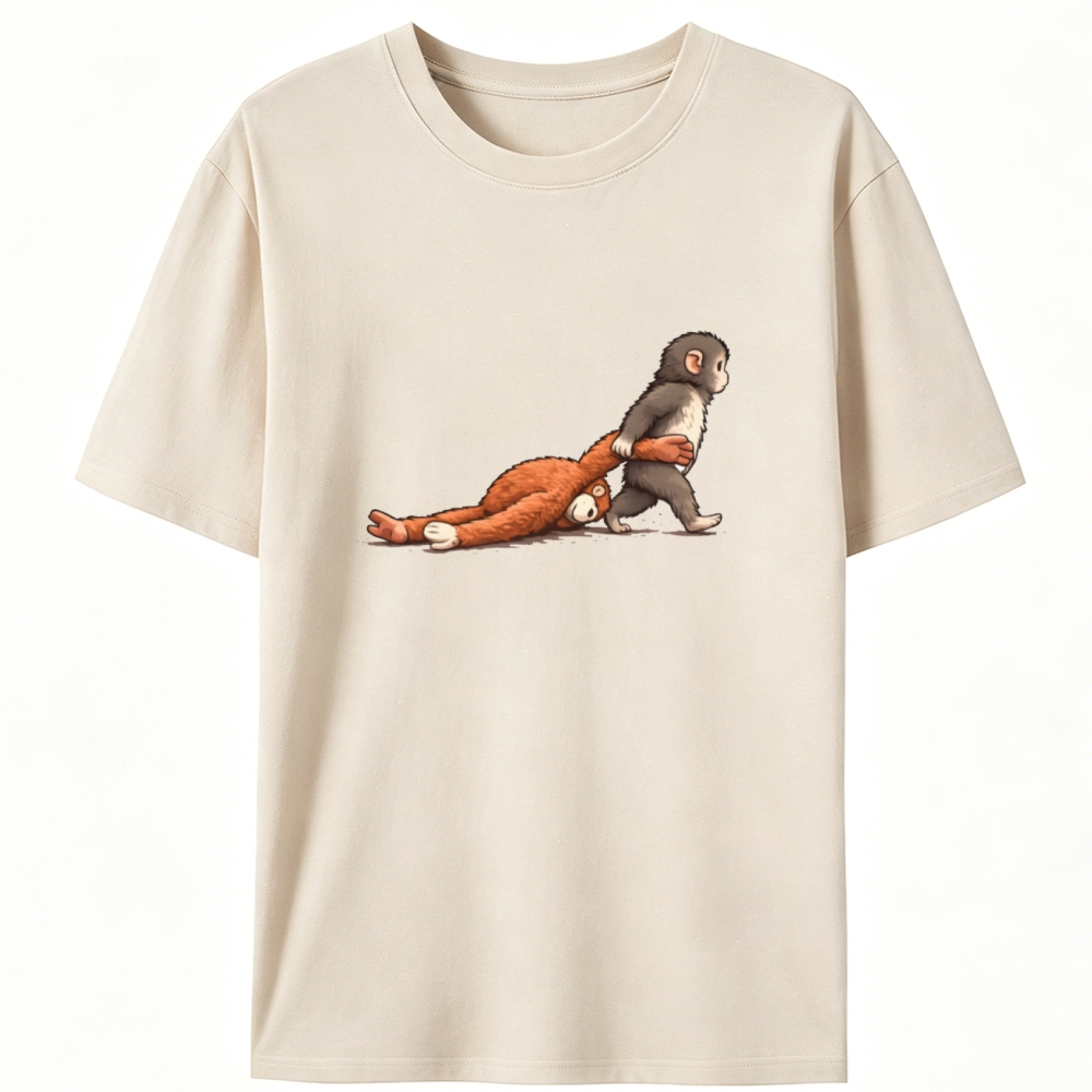 Punch-kun Monkey Meme Graphic Retro Designed for Women - Slim Fit Cotton Tee