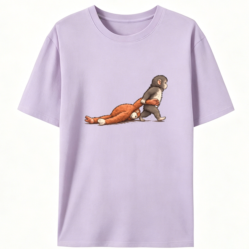 Punch-kun Monkey Meme Graphic Retro Designed for Women - Slim Fit Cotton Tee