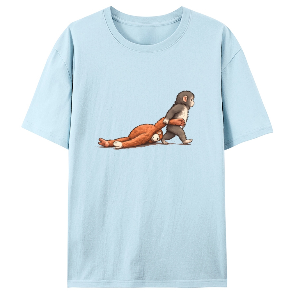 Punch-kun Monkey Meme Graphic Retro Designed for Women - Slim Fit Cotton Tee