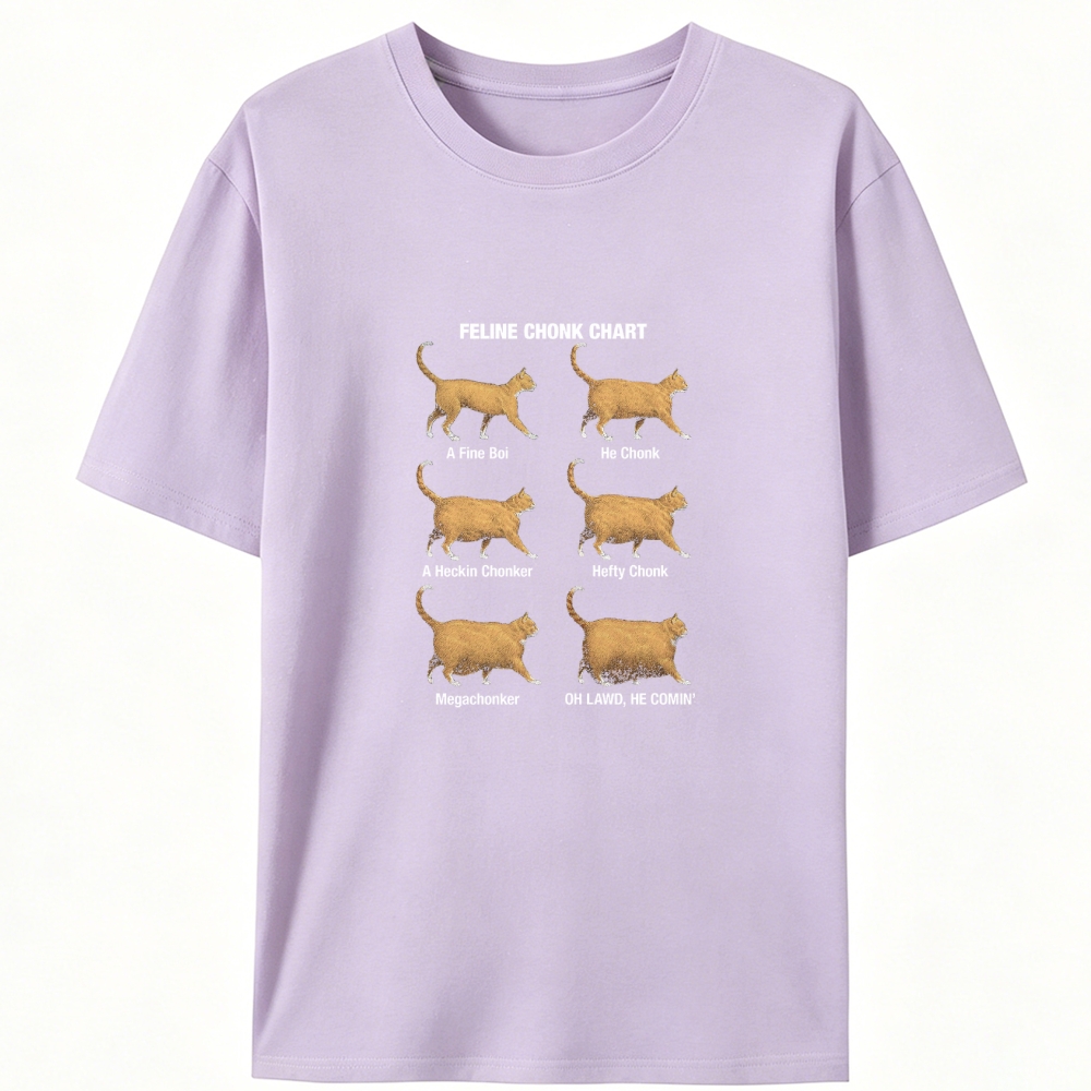 Feline Chonk Chart Cat Retro Designed for Women - Slim Fit Cotton Tee