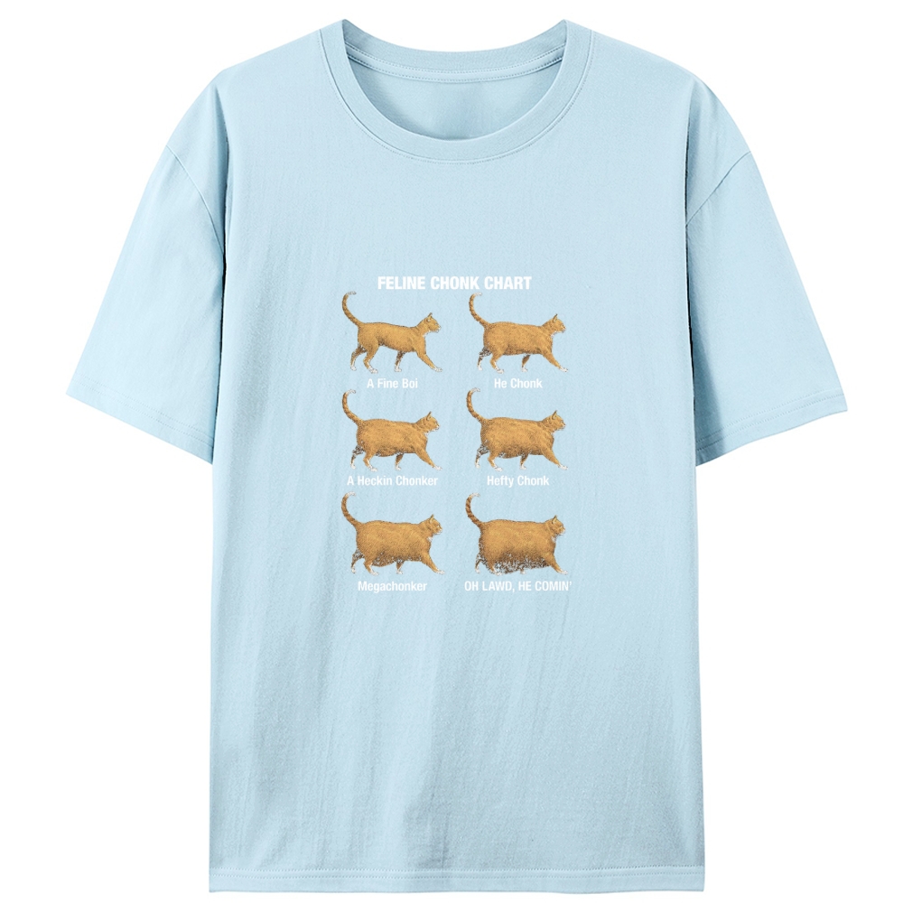 Feline Chonk Chart Cat Retro Designed for Women - Slim Fit Cotton Tee