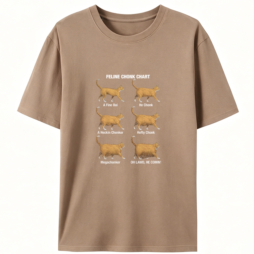 Feline Chonk Chart Cat Retro Designed for Women - Slim Fit Cotton Tee