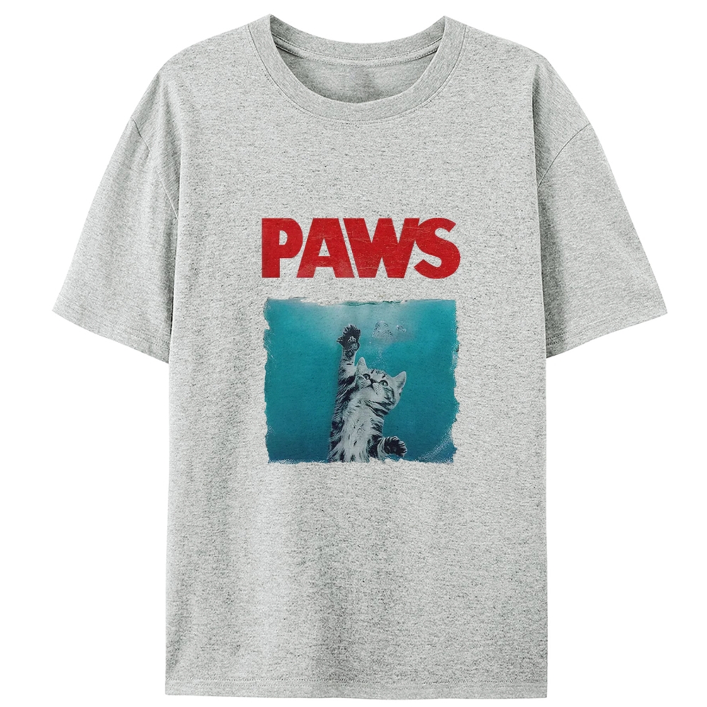 PAWS Jaws Parody Retro Designed for Women - Slim Fit Cotton Tee