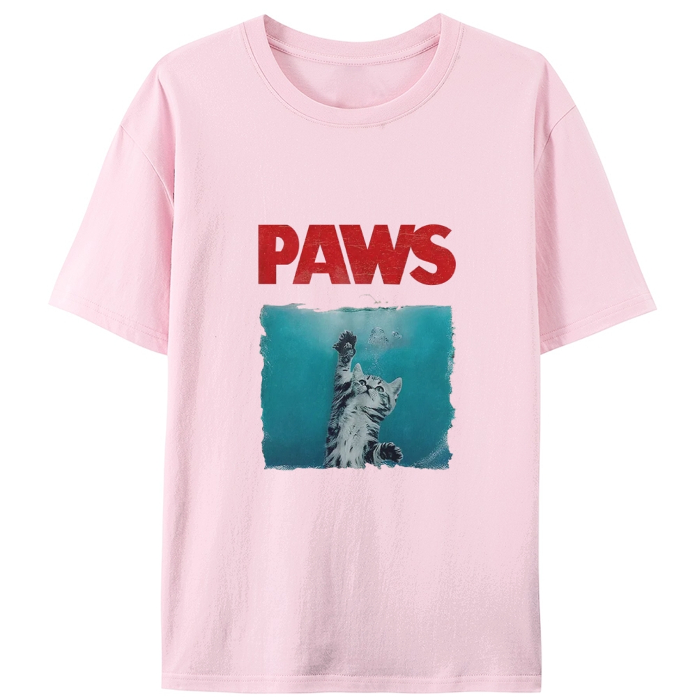 PAWS Jaws Parody Retro Designed for Women - Slim Fit Cotton Tee