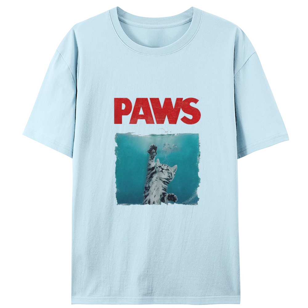 PAWS Jaws Parody Retro Designed for Women - Slim Fit Cotton Tee