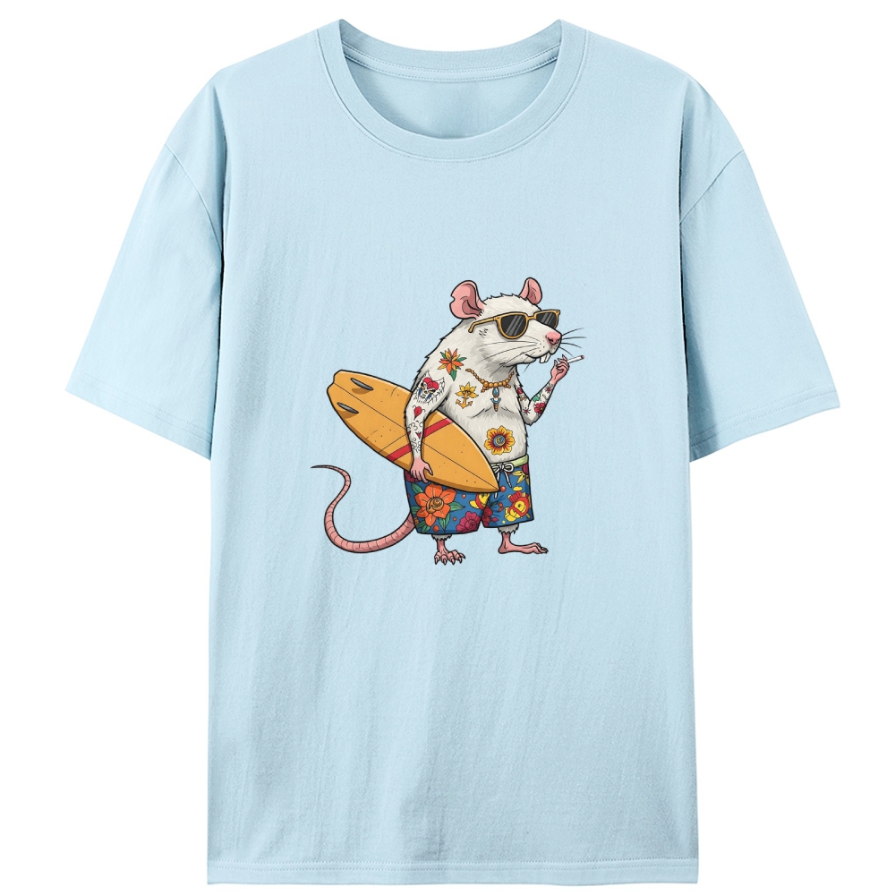 Surfing Rat Retro Designed for Women - Slim Fit Cotton Tee