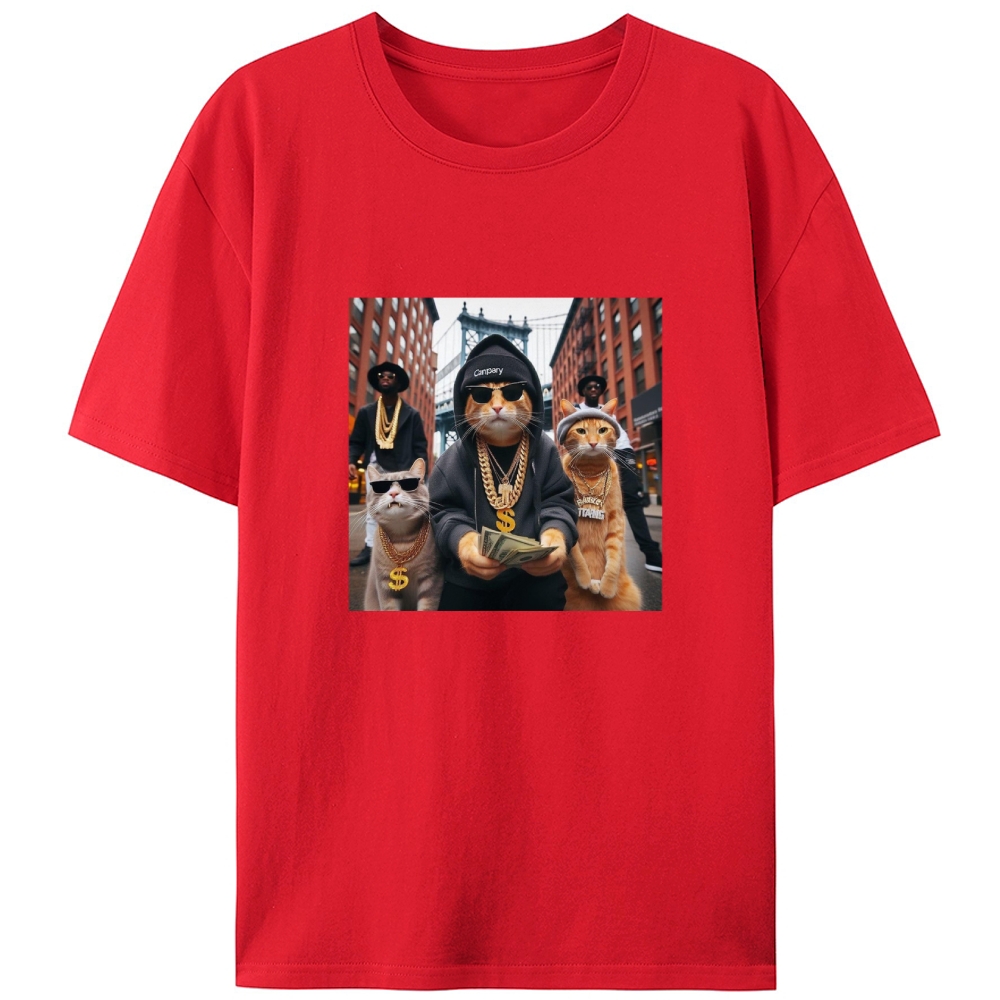 Hip-Hop Rich Cats Retro Designed for Women - Slim Fit Cotton Tee