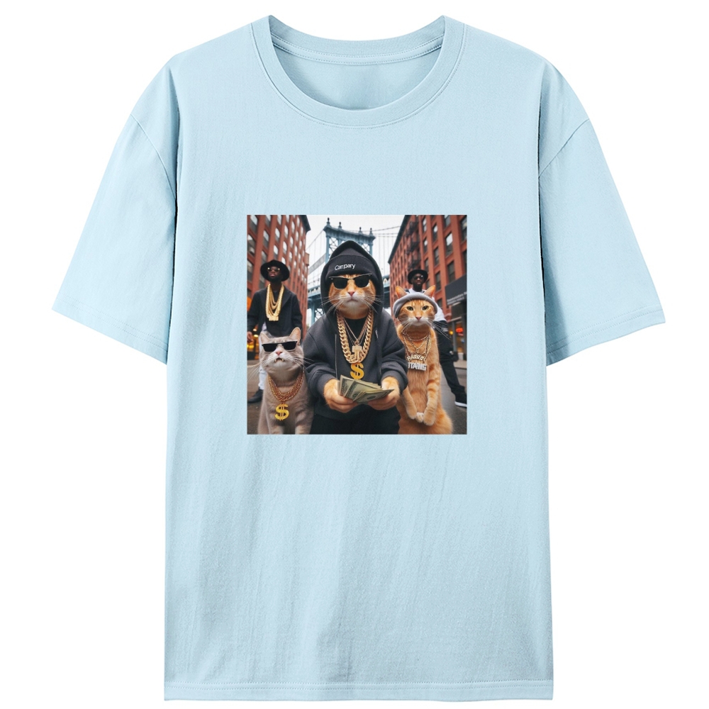Hip-Hop Rich Cats Retro Designed for Women - Slim Fit Cotton Tee