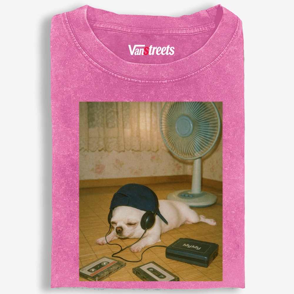 Retro Chill Dog Retro Washed T-Shirt | 100% Cotton | Streetwear Essential