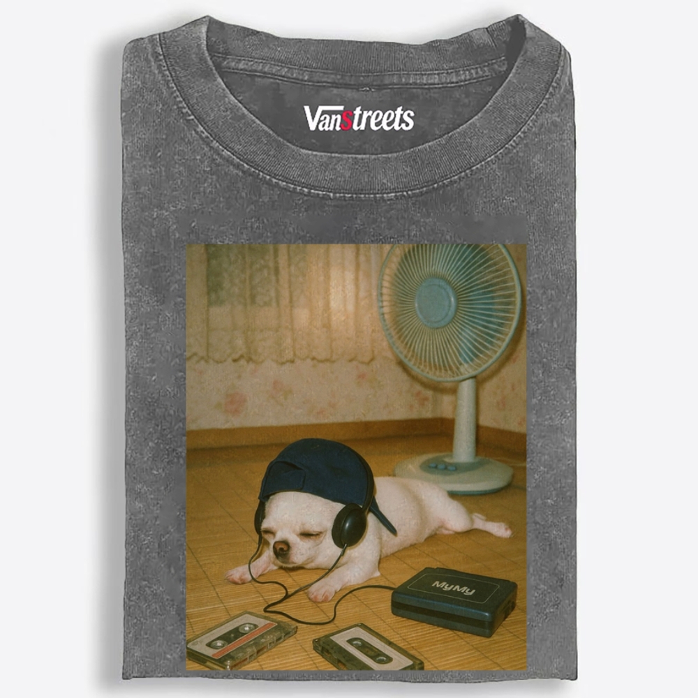 Retro Chill Dog Retro Washed T-Shirt | 100% Cotton | Streetwear Essential