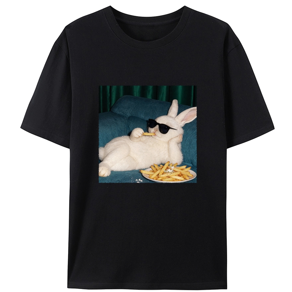 Funny Lazy Bunny Lover Designed for Women - Slim Fit Cotton Tee