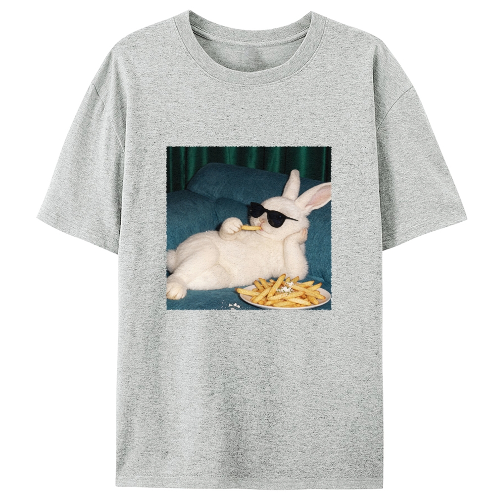 Funny Lazy Bunny Lover Designed for Women - Slim Fit Cotton Tee