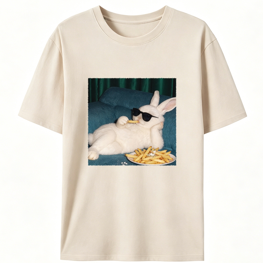 Funny Lazy Bunny Lover Designed for Women - Slim Fit Cotton Tee