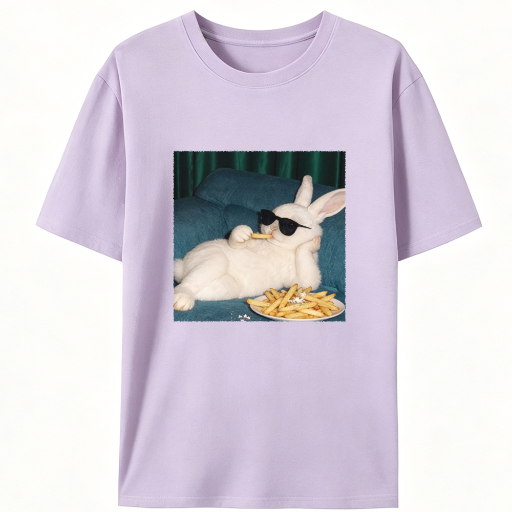 Funny Lazy Bunny Lover Designed for Women - Slim Fit Cotton Tee
