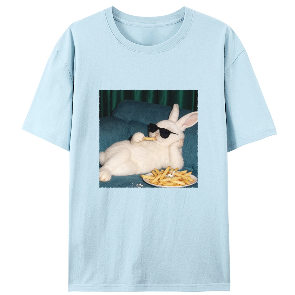 Funny Lazy Bunny Lover Designed for Women - Slim Fit Cotton Tee
