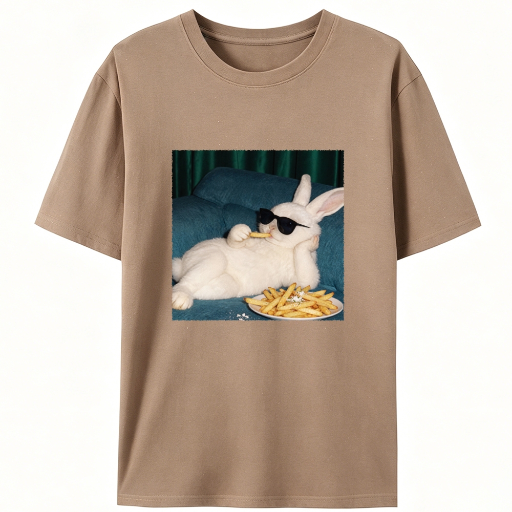 Funny Lazy Bunny Lover Designed for Women - Slim Fit Cotton Tee